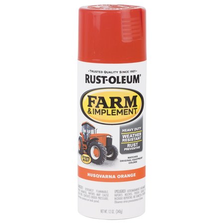 SPECIALTY Rust-Oleum Farm & Implement Husqvarna Orange Spray Paint 12 oz 303472